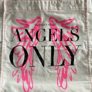 VICTORIA'S SECRET "ANGELS ONLY" Tote Bag EUC Cream, Pink, Black